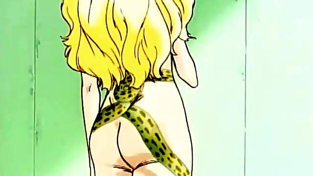 Blonde with a snake tattoo fucks a guy erotically