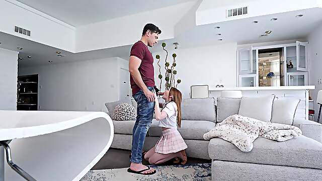 Couch fucked and loaded with sperm while being filmed in secret