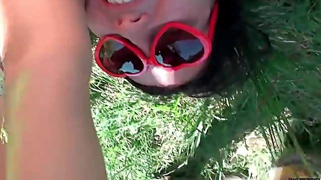 Cunt licking girls in sunglasses outdoors