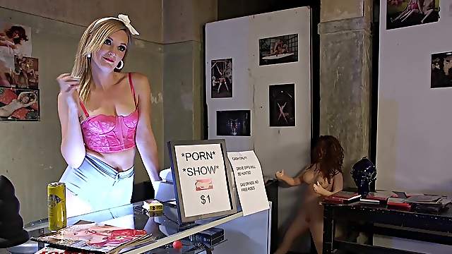 Obedient man endures blonde's torture and ass fucking