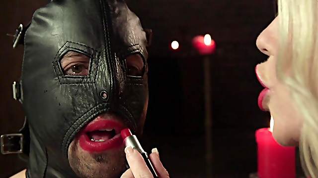 Bi-sexual male slave endures black cock up the throat