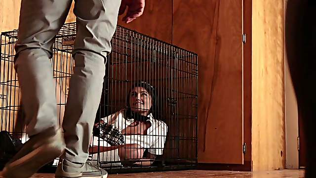 Schoolgirl gets tied up and fucked in rough modes