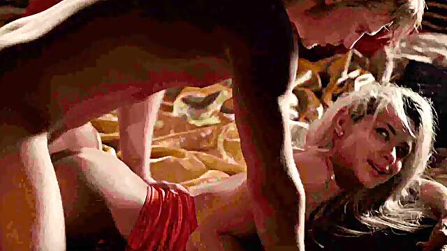 A couple, veronica and jay, have a hot lingerie sex session.