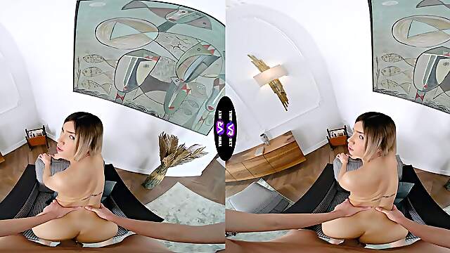 A couple has sex in different poses, including doggy style and reverse cowgirl