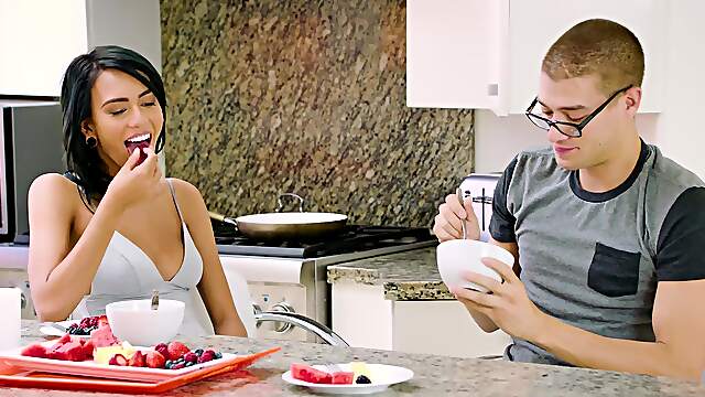 Brunette hottie Janice Griffith gets her pussy eaten and fucked by Xander Corvus.