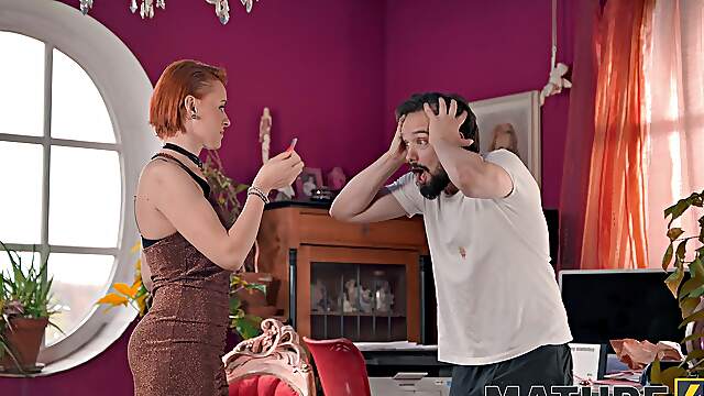 A sexy milf, Nymfa, gets her pussy licked and fucked hard.