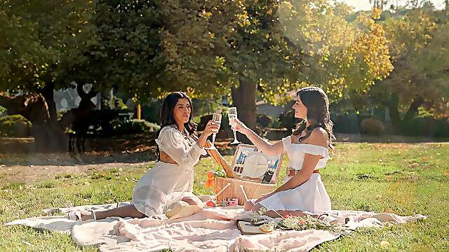 Roommates Sophia Leone and Mae Milano have a little bit of fun.