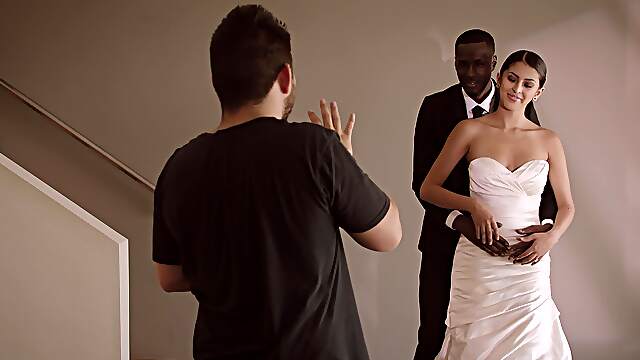 The bride Sophia Leone got a big black cock in her pussy in a steamy scene.