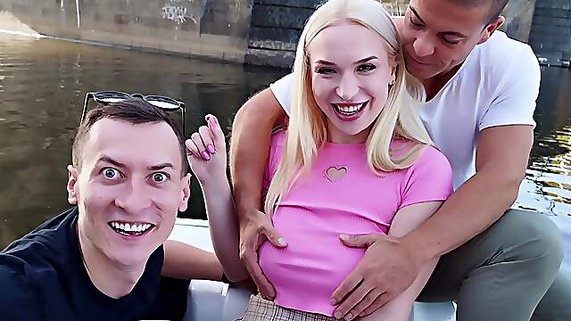 Matt and Charlie plow Vera's tight ass in a wild three-way