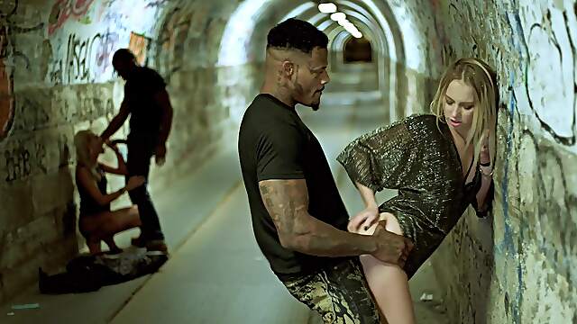 A group of babes have an intense and passionate foursome experience.