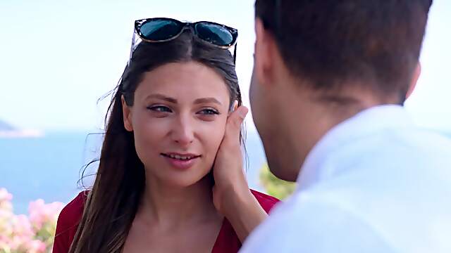 Talia's tiny tats tantalize in the sun as Alberto's big dick dominates her from all angles