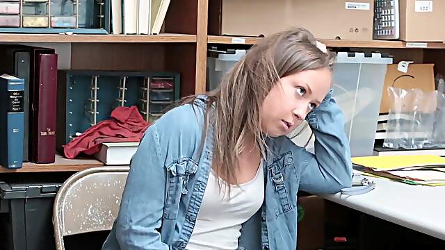 Blondie Brooke gets naughty in a tight outfit as Ryan takes her from behind