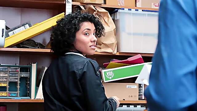 Curvy Brunettes Wrex & Maya indulge in a wild office affair