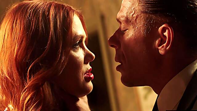 Red-hot trio: Maitland Ward & her hunks Seth Gamble and Mick Blue indulge in a steamy anal threesome