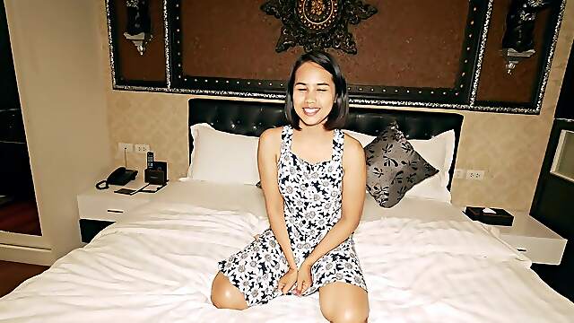 Thai babe in a tight dress teases with expert blowjobs and balls sucking