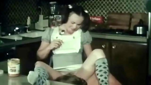 Teen in a super cute dress fucked in vintage porn