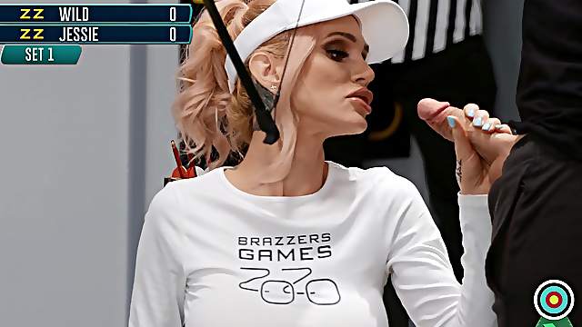 Busty woman shared in crazy scenes of archery porn