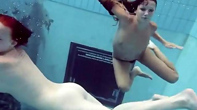 Teen tits look super perky underwater