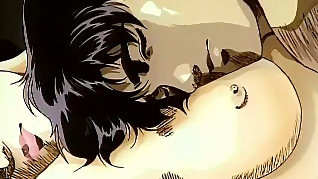 Passionate hentai lovemaking with a perky tits girl