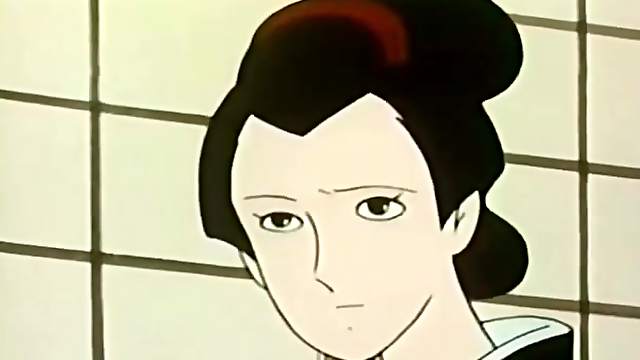 Hentai guy looks between the legs of a kimono girl