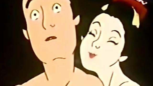 Nude hentai couple in a sexy cartoon