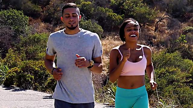 Anya Ivy and her fella fuck after going for a sweaty run